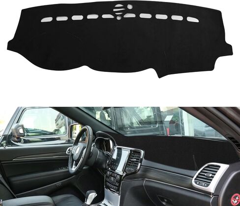 x xotic tech Black Soft Suede Car Dashboard Pre-Cut Cover w/Non-Slip Back Sun Glare Protector Dash Carpet Pad Mat Compatible with Jeep Grand Cherokee 2011-2021 in Saudi Arabia