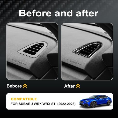 أغطية Subaru WRX (2022-2023)، لـ WRX STI (2022-2023)، أقنعة هوائية جانبية للوحة التحكم المركزية، ديكور من ألياف الكربون الصلبة الحقيقية لحماية لوحة ملحقات السيارة الداخلية، أسود in Kuwait
