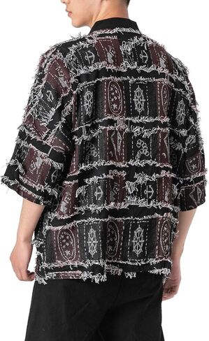 Seidarise Men's Kimono Traditional Japanese Clothing Male Cardigan Noragi Jacket Yukata Coat Haori in Kuwait