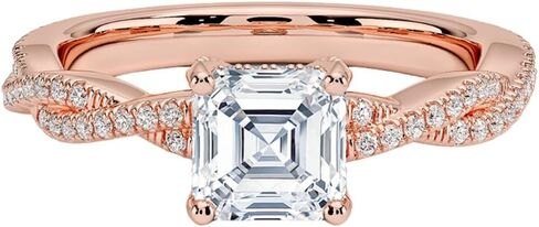 1-5 CT Moissanite Engagement Ring VVS1 10K 14K 18K Solid Gold & 925 Sterling Silver Twisted Moissanite Ring Christmas Gift For Her in Saudi Arabia