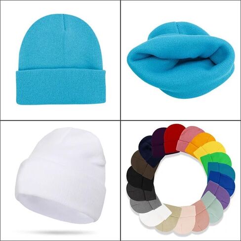 Unisex Beanie Winter Knitted Skull Cap Cuffed Soft Warm Hat for Men/Women Slouchy Ski Watch Cap in Saudi Arabia