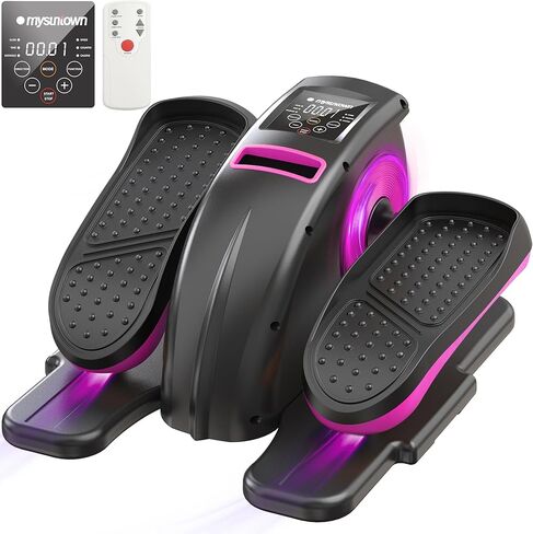 Mysuntown جهاز تمرين الساق البيضاوي تحت المكتب للمنزل، جهاز تمرين الساق أثناء الجلوس لكبار السن، جهاز تمرين الساق البيضاوي الهادئ والمحمول مع جهاز التحكم عن بعد وأحزمة الدواسات و12 سرعة قابلة للتعديل، وردي بليس in Kuwait