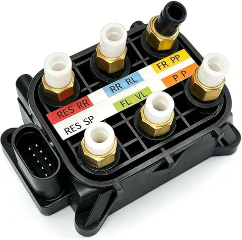 Air Suspension Solenoid Valve Block Compatible with Mercedes-Benz W164 W166 W221 W251, GL320 GL350 GL450 GL550 GLE350 GLE400 GLS450 GLS550 S350 S400 S500 S550 ML250 ML320 ML350, Replaces 2123200358 in Saudi Arabia