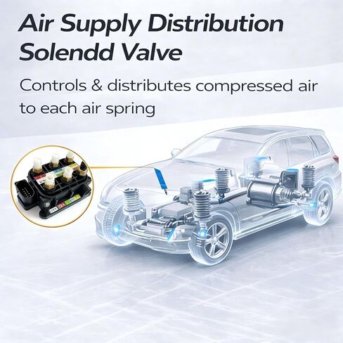 Air Suspension Solenoid Valve Block Compatible with Mercedes-Benz W164 W166 W221 W251, GL320 GL350 GL450 GL550 GLE350 GLE400 GLS450 GLS550 S350 S400 S500 S550 ML250 ML320 ML350, Replaces 2123200358 in Saudi Arabia