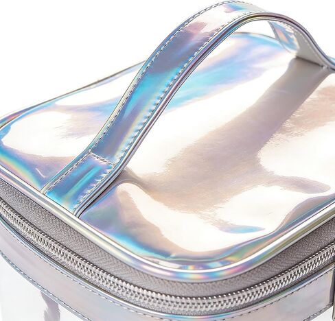 Clear Toiletry Bag with double zipper, waterproof PVC have portable handle for daily use,bathroom & toilet. Travel clear bag for Airport, Gym, Camping. 1 Pack (White) in Saudi Arabia