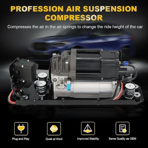 JDMON Air Ride Suspension Compressor Pump with Bracket/Valve Block/Relay Compatible with BMW F01 F02 F04 F11 5 7 Series 535i GT 740i 750Li 760Li Alpina B7 Replace 37206784137 37206789165 37206789450 in Saudi Arabia