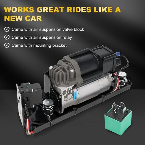JDMON Air Ride Suspension Compressor Pump with Bracket/Valve Block/Relay Compatible with BMW F01 F02 F04 F11 5 7 Series 535i GT 740i 750Li 760Li Alpina B7 Replace 37206784137 37206789165 37206789450 in Saudi Arabia