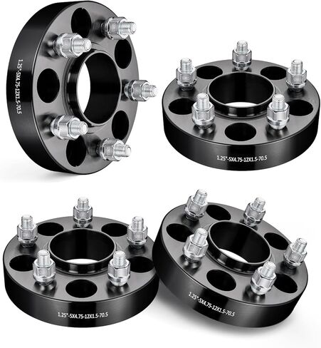 فواصل عجلات EVIL ENERGY 5x4.75 مقاس 1.5 بوصة متوافقة مع Chevy S10 1982-2004، 5x120.65 مم محور مركزي مع شفة 5 عروات 70.5 مم محور تتحمل M12x1.5 مسامير سوداء in Saudi Arabia