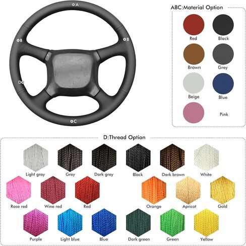 MEWANT Steering Wheel Cover Compatible with (Chevy) Silverado 1500/2500/3500 1999-2002 / Astro/Blazer/C/K 1500 Series/Kodiak/S-10 S10 / Suburban/Tahoe 1998-2002 in Saudi Arabia