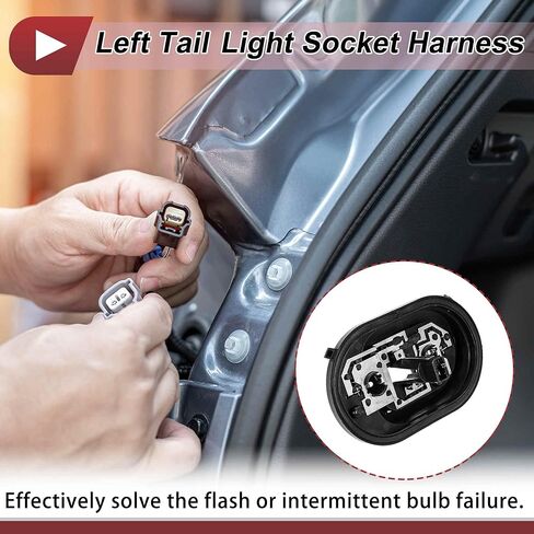 Left Tail Light Socket Wiring for Volkswagen Tiguan 5N Halogen Lamp Vehicles 2008-2012 No.5ND945257 Lamp Bulb Pigtail Connector Harness W/Pre-Wired Plug in Saudi Arabia
