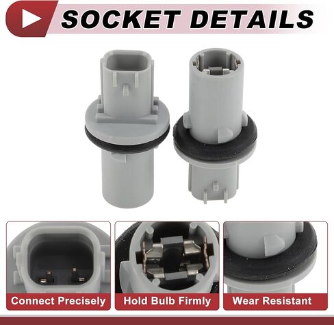 Motoforti 2 Set Headlight Socket Wiring for Honda Accord No.33305S5A003 Lamp Bulb Pigtail Connector Harness with Wire-To-Wire Connectorx2 Heat Shrink Terminalx4 in Saudi Arabia