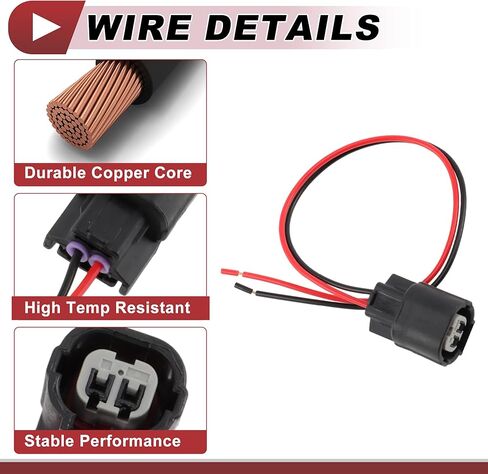Motoforti 2 Set Headlight Socket Wiring for Honda Accord No.33305S5A003 Lamp Bulb Pigtail Connector Harness with Wire-To-Wire Connectorx2 Heat Shrink Terminalx4 in Saudi Arabia