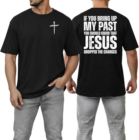 Men's Funny Shirts Classic Fit Jesus Christian Shirts Short Sleeve Gift Tshirts Casual Crewneck Short Sleeve Summer Tops in Saudi Arabia