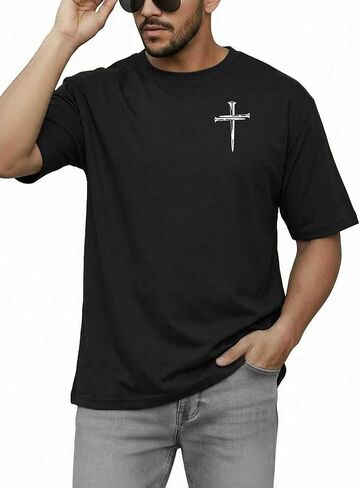 Men's Funny Shirts Classic Fit Jesus Christian Shirts Short Sleeve Gift Tshirts Casual Crewneck Short Sleeve Summer Tops in Saudi Arabia