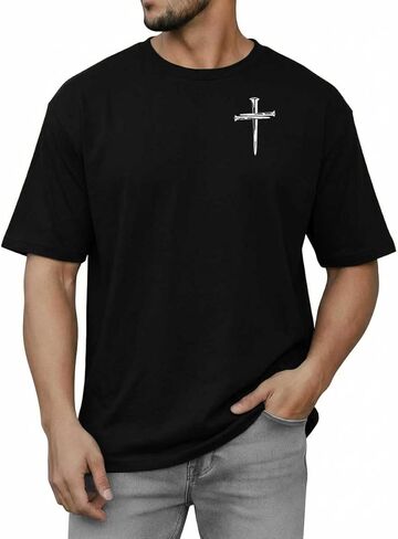 Men's Funny Shirts Classic Fit Jesus Christian Shirts Short Sleeve Gift Tshirts Casual Crewneck Short Sleeve Summer Tops in Saudi Arabia