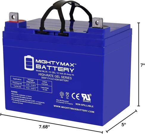 بطارية بديلة Mighty Max 12V 35AH GEL NB متوافقة مع Clore Automotive JNC080 JNC950 in Saudi Arabia