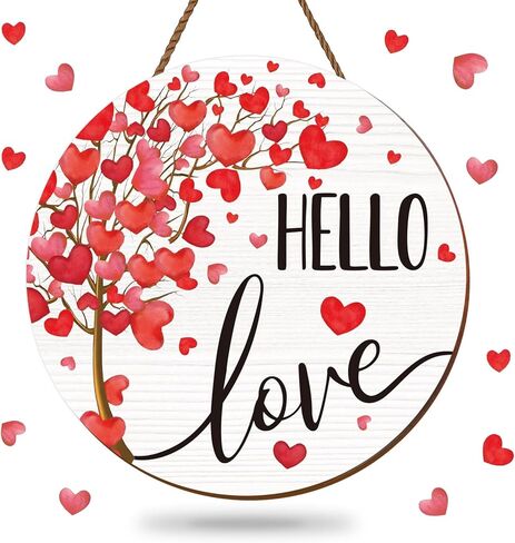 Whaline Hello Fall Wooden Hanging Sign Maple Tree Front Door Sign Autumn Thanksgiving Welcome Sign for Harvest Indoor Outdoor Home Porch Wall Decor in Saudi Arabia