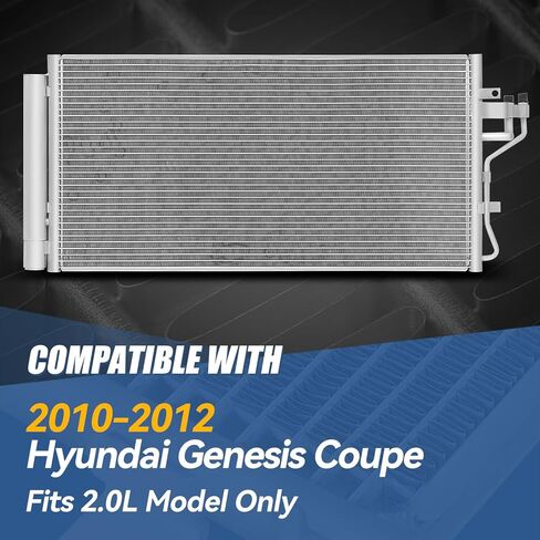 مكثف مكيف هواء ألومنيوم DPI 4326 من Auto Dynasty متوافق مع Genesis Coupe 2.0L 2010-2012، T-6061 ألومنيوم، استبدال OE، فضي طبيعي in Saudi Arabia
