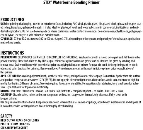 INSL-X SXA11009A-04 Stix Acrylic Waterborne Bonding Primer, 1 Quart, White in Kuwait