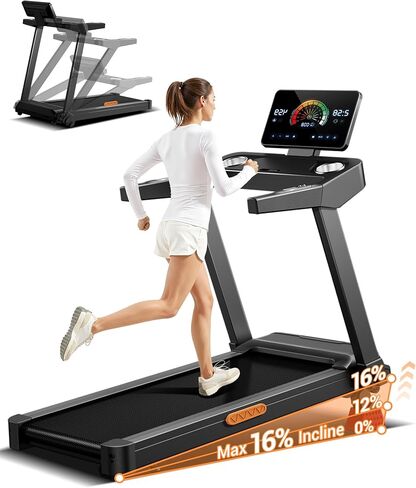 CURSOR FITNESS Walking Pad Treadmill with Incline, Under Desk Treadmill with Triple Shock-Absorbing System, 2.5HP Quiet Brushless, Portable Walking Treadmill with Remote Control in Kuwait