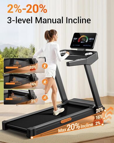 CURSOR FITNESS Walking Pad Treadmill with Incline, Under Desk Treadmill with Triple Shock-Absorbing System, 2.5HP Quiet Brushless, Portable Walking Treadmill with Remote Control in Kuwait
