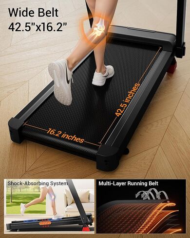 CURSOR FITNESS Walking Pad Treadmill with Incline, Under Desk Treadmill with Triple Shock-Absorbing System, 2.5HP Quiet Brushless, Portable Walking Treadmill with Remote Control in Kuwait