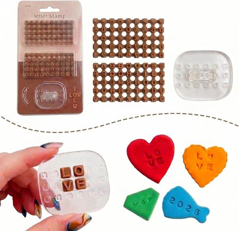 طوابع الحروف للطين، مجموعة طوابع الفخار ذات الأرقام الأبجدية، أدوات طين بوليمر سيراميك، طوابع حروف منقوشة على شكل أقراص سكرية صغيرة يمكنك صنعها بنفسك من قواطع البسكويت in Kuwait