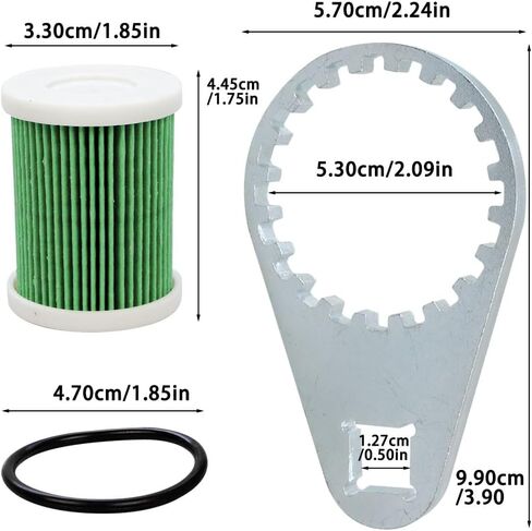 6P3-WS24A-01-00 Fuel Filter Water Separator Wrench and 2 PCS Fuel Filter Elements with O-rings Fits for Yamaha Outboard 4-Strokes VZ 150-300,VF 200-250,F150-250 HP to Current in Saudi Arabia