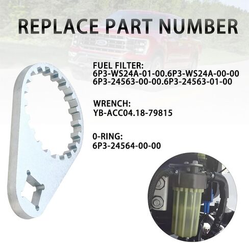 6P3-WS24A-01-00 Fuel Filter Water Separator Wrench and 2 PCS Fuel Filter Elements with O-rings Fits for Yamaha Outboard 4-Strokes VZ 150-300,VF 200-250,F150-250 HP to Current in Saudi Arabia