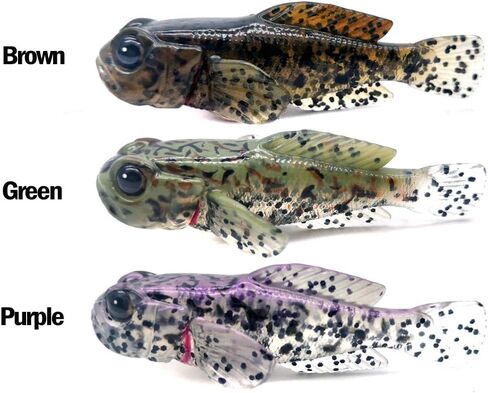 5 Pcs CYCEARTH 75mm Goby Soft Lure Baits Fishing Lures 3 inch 9.3g Bass Fish Finest Detailed PVC Plastic Swimbaits in Saudi Arabia