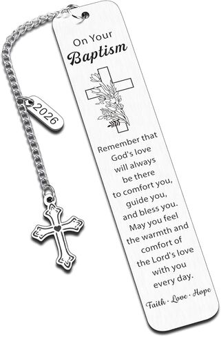 Baptism Gifts for Girl Boys Baptism Gifts for Girls Women Men from Godparent Catholic LDS Christening Gift Christian Faith Cross Bookmark for Baptized Keepsake Baptism Gift Idea Baptism Party Favors in Saudi Arabia