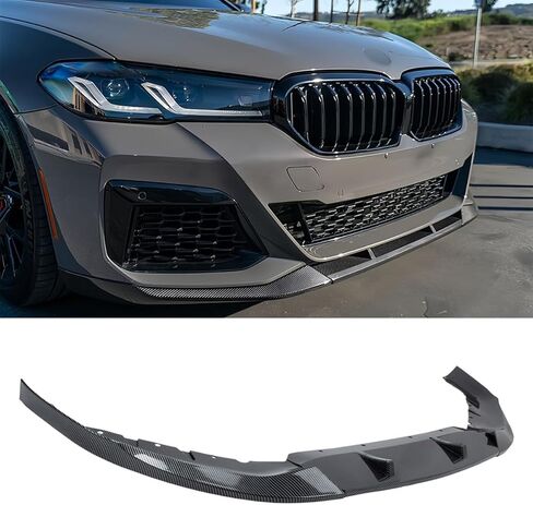 فاصل الشفاه الأمامي متوافق مع BMW 5 Series G30 LCI M Sport 2021-2023، نمط ألياف الكربون ABS - WheelX in Saudi Arabia