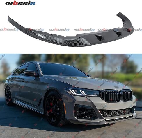فاصل الشفاه الأمامي متوافق مع BMW 5 Series G30 LCI M Sport 2021-2023، نمط ألياف الكربون ABS - WheelX in Saudi Arabia