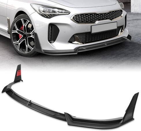 W-POWER, Front Bumper Lip fit for Compatible with Kia Stinger 2018-2023, Front Lip Spoiler Air Chin Body Kit Splitter, 2019 2020 2021 2022, ABS (Painted Glossy Black) in Saudi Arabia