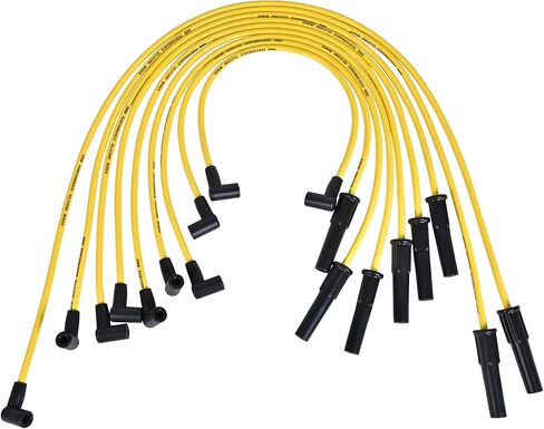 RLP Silicone Spark Plug Wires Set 8.0mm Yellow Replacement for Buick Big Block Small Cap HEI Distributor Fit 1967-1969 400Ci 430Ci 1970-1976 455Ci with Coil Wire in Saudi Arabia