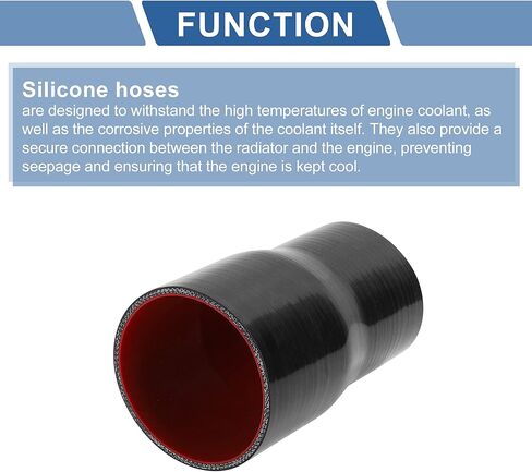 ACROPIX ID 3 to 3.5 Inch Silicone Reducer Straight Coupler Hose 152mm 6" Length 5mm Thickness Universal 4-Ply Reinforced Intercooler Intake Piping Tube Black 76mm-89mm in Kuwait