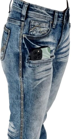 Cowgirl Tuff Western Jean Women Hot Shot III Bootcut Light Wash JHOTII in Kuwait