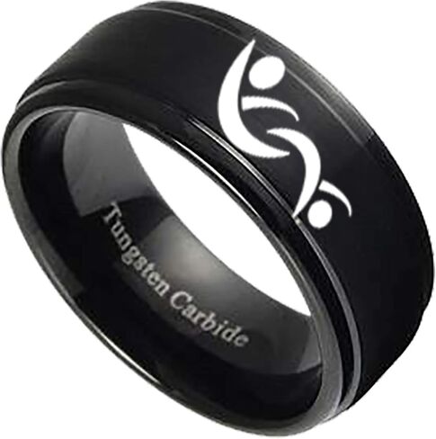Unisex Black Swingers Ring with Swinger Symbol in Saudi Arabia