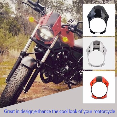 الزجاج الأمامي للدراجات النارية مناسب لـ Ho-nda Rebel CMX 500 CMX500 CMX 300 Rebel 300 Rebel 500 الملحقات 2017 2018 2019 غطاء أمامي للقناع الأمامي (أسود) in Saudi Arabia