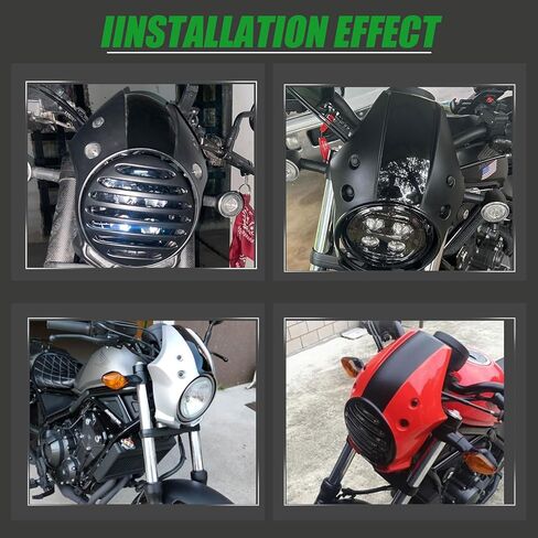 الزجاج الأمامي للدراجات النارية مناسب لـ Ho-nda Rebel CMX 500 CMX500 CMX 300 Rebel 300 Rebel 500 الملحقات 2017 2018 2019 غطاء أمامي للقناع الأمامي (أسود) in Saudi Arabia