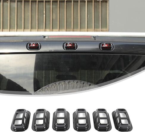 غطاء شبكة حماية للضوء الأمامي والخلفي لسقف السيارة من Lcojicep متوافق مع Hummer H2 2003-2009 غطاء حماية لضوء الإشارة الأمامي والخلفي لتزيين الملحقات الخارجية (فضي) in Saudi Arabia