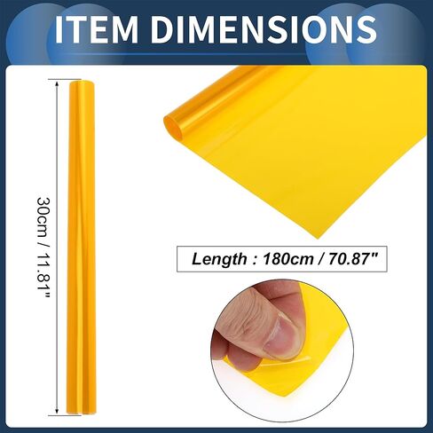 Headlight Taillight Tint Film, Front Rear 39.37"x11.81" Car Fog Light Vinyl Sheet Cover PVC Gold Tone, 1 Pc in Saudi Arabia