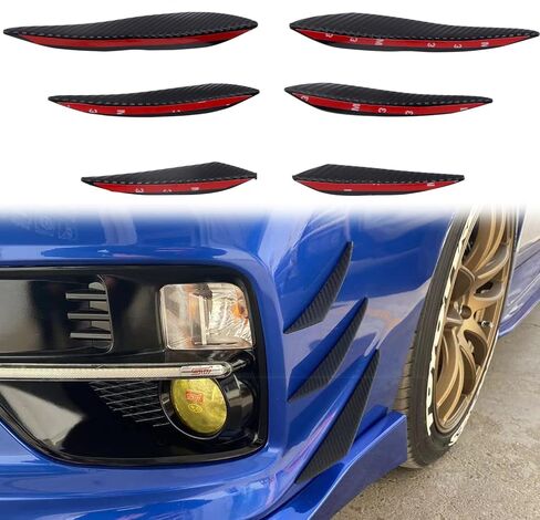 HIGH FLYING for Subaru WRX, WRX STI 2015-2021 Car Exterior Accessories Front Bumper Fog Light Side Strip Cover Molding Trim ABS Carbon Style 6pcs in Saudi Arabia