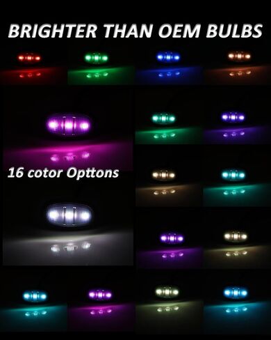 Bestview RGB Side Marker Light Assembly متوافق مع 2016-2020 Ford F150 Raptor Amber Front Red Rear Fender Side Marker Lamps عاكسات، 16 لون إضاءة عدسة واضحة، 4 قطع in Saudi Arabia