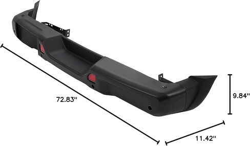 Rear Bumper Compatible with 2018-2024 Jeep Wrangler JL w/Room for Spare Tire Placement Diffuser Spoiler Board W/Sensor Hole & Tow Hook Hole Steel Black Powder Coated in Saudi Arabia