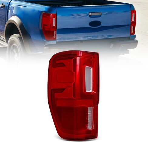 ضوء خلفي مع نقاط عمياء (الوحدة غير متضمنة) مناسب لـ 2019-2022 Ford Ranger 2019 2020 2021 2022 Ford Ranger Tail Light Assembly مصباح فرامل خلفي (زخرفة الكروم - R) in Kuwait