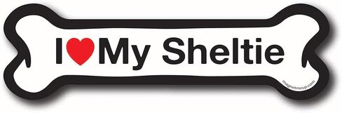 Magnet Me Up I Love My Sheltie Dog Bone Magnet Decal, 2x7 Inches, Heavy Duty Automotive Magnet for Car Truck SUV in Saudi Arabia