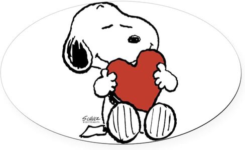 CafePress Peanuts: Snoopy Heart Oval Car Magnet, Euro Oval Bumper Magnet in Saudi Arabia