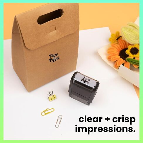 ختم شعار SPIRITMARK المخصص - ختم مطاطي شخصي ذاتي التحبير - قم بتحميل شعارك للعلامة التجارية، وانطباعات واضحة ومتينة (صغير 0.55 بوصة × 1.55 بوصة) in Kuwait