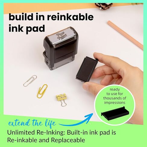 ختم شعار SPIRITMARK المخصص - ختم مطاطي شخصي ذاتي التحبير - قم بتحميل شعارك للعلامة التجارية، وانطباعات واضحة ومتينة (صغير 0.55 بوصة × 1.55 بوصة) in Kuwait